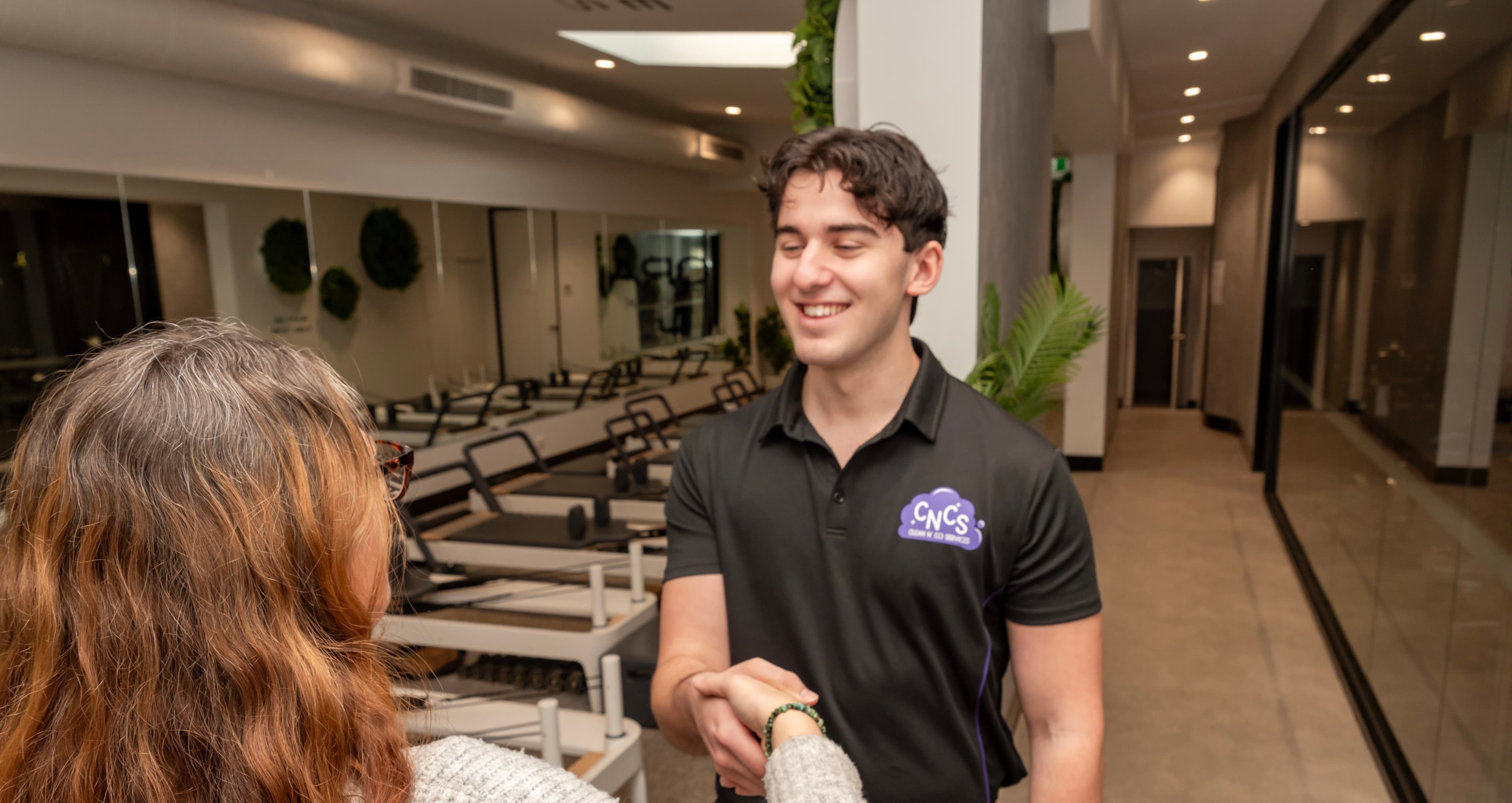 Clean N' Co cleaner greeting a Melbourne client